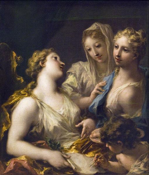 Giovanni Antonio Pellegrini La Modestie presentant la Peinture a l'Academie oil painting image
